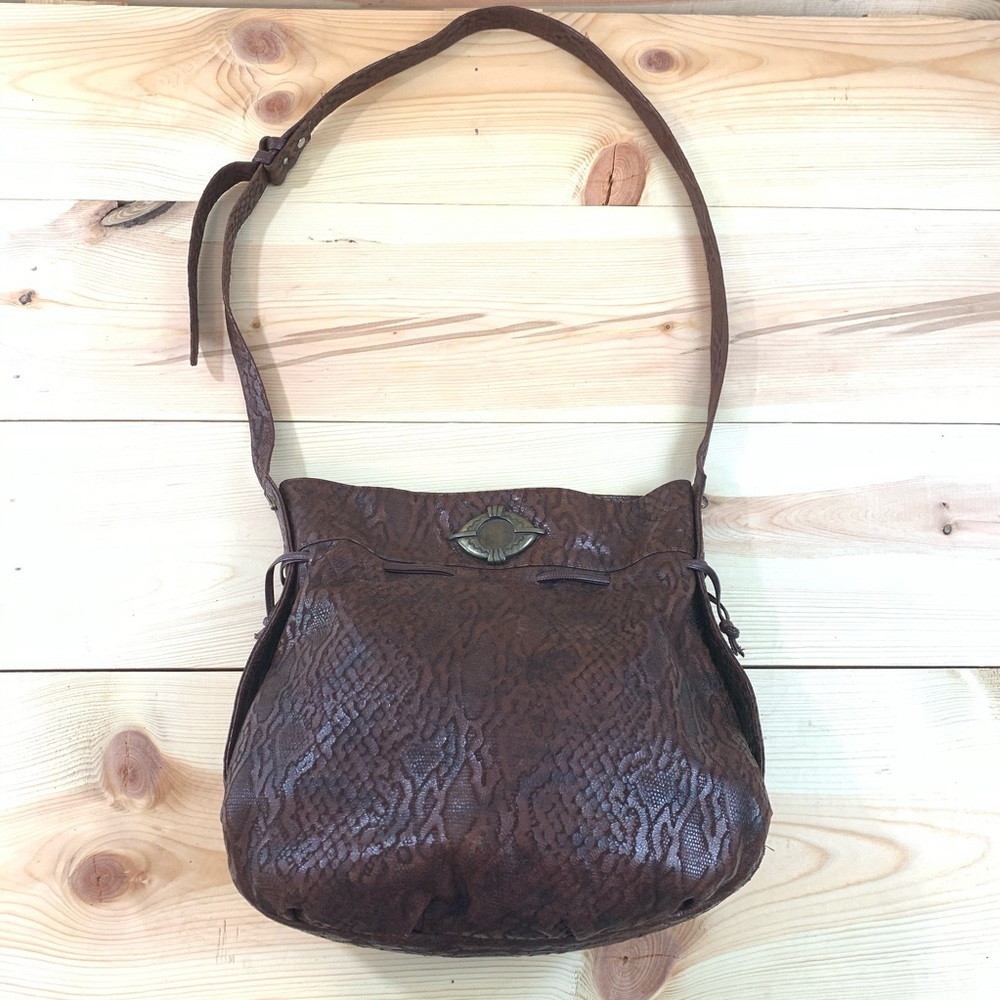Sharif brown embossed purse bag